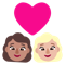 Couple with Heart- Woman- Woman- Medium Skin Tone- Medium-Light Skin Tone emoji on Microsoft